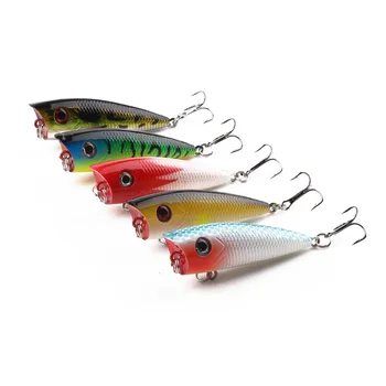 

New Arrival 50pcs 6g 6cm Mini Popper Fishing Lures 3D Eyes Bait Crankbait Wobblers Tackle Isca Poper Japan artificial hard bait