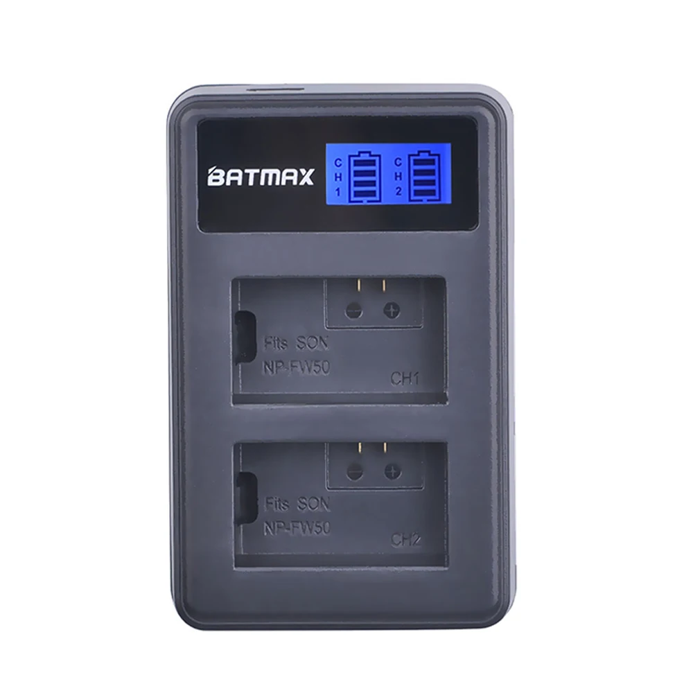 Двойное зарядное устройство USB NP-FW50 NP FW50 NPFW50 с ЖК-дисплеем для Sony A3000 A5000 A5100 A6000 A33 A55