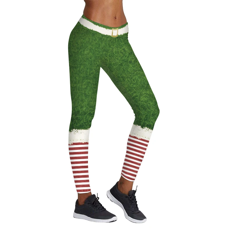W-Yunna пэчворк дизайн Зеленые женские леггинсы 3D принт высокая Талия спортивные Леггинсы эластичные впитывающие рабочие брюки