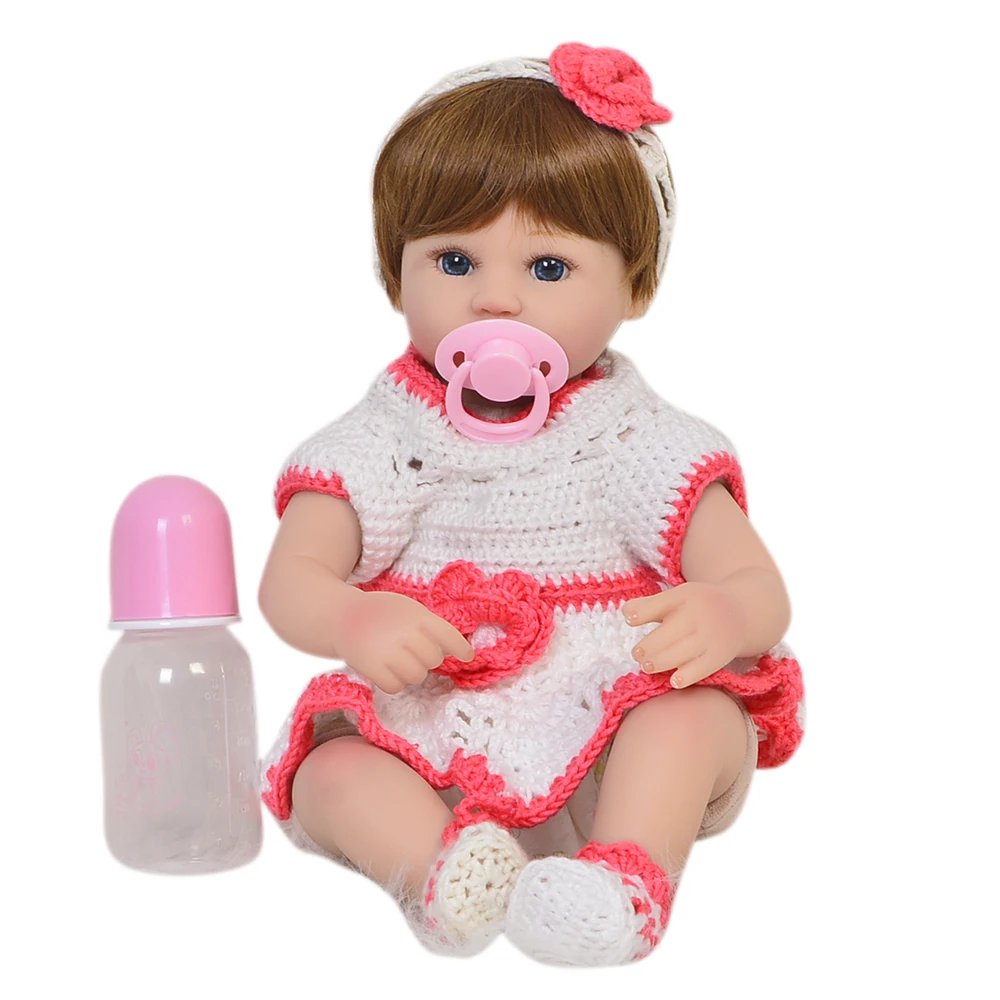 

Wholesale Silicone Reborn Baby Doll 17'' Princess Toy Newborn Dolls Cloth Body For Cute Children 2018 Best Birthdays Gift