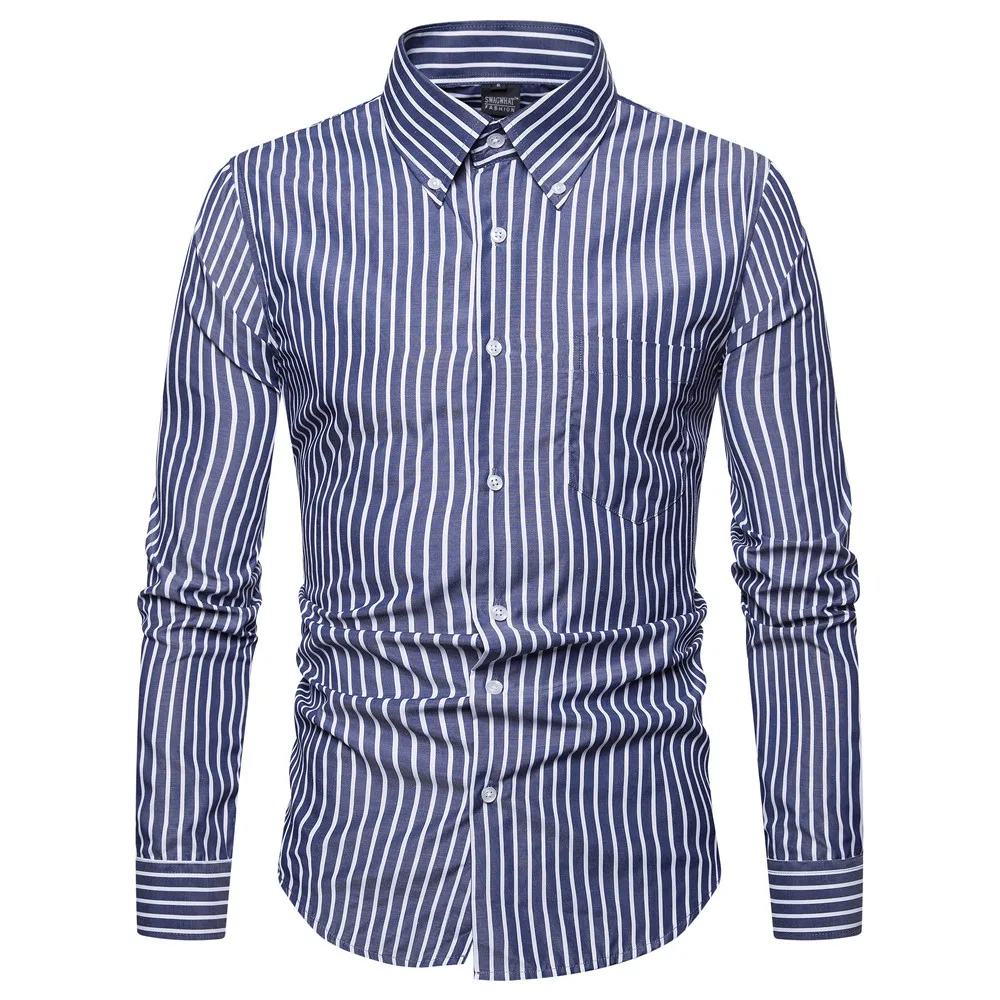 Download Striped Shirt Men 2018 Brand New Slim Fit Long Sleeve ...