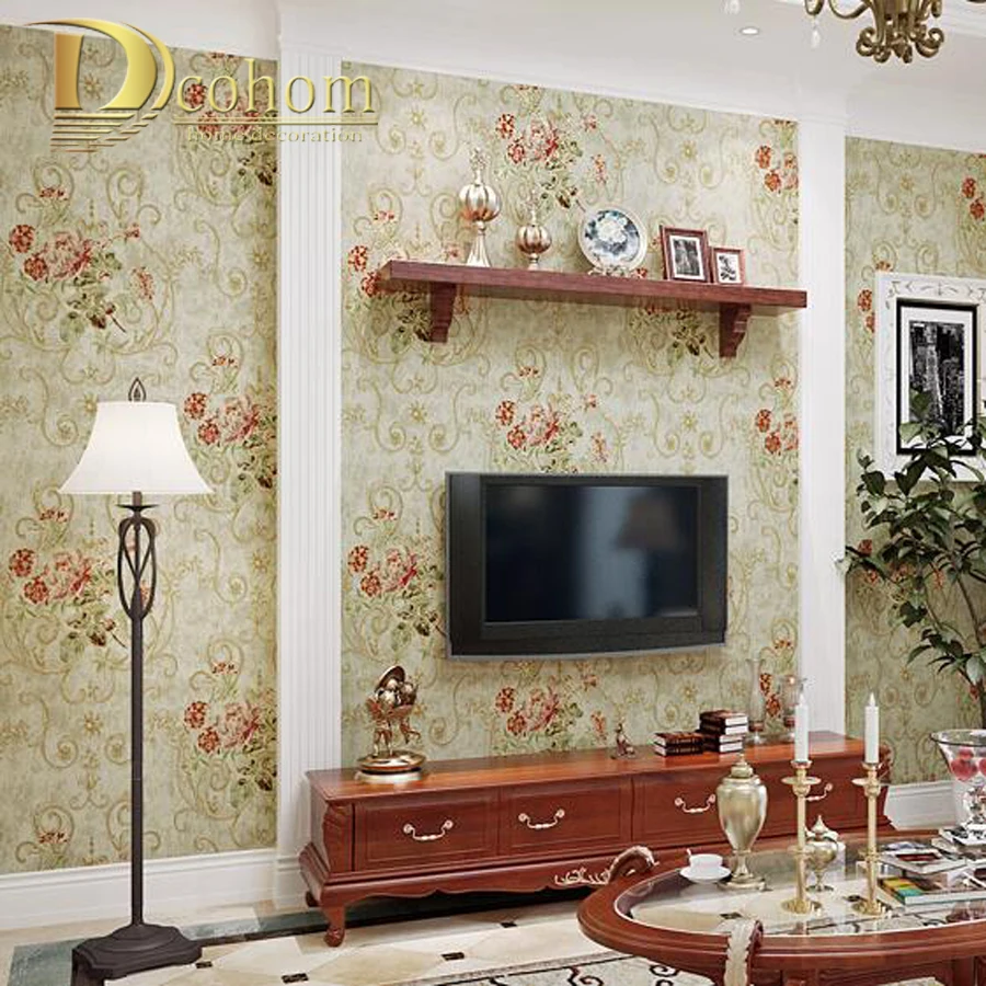 Vintage bloem behang promotie winkel voor promoties vintage bloem ...