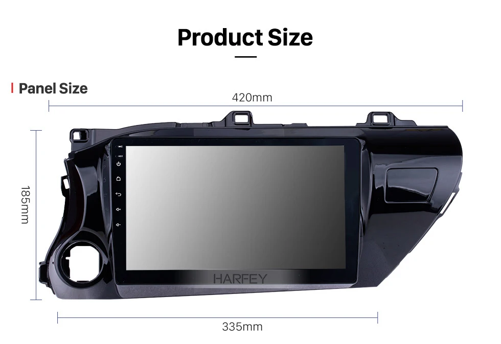 Top Harfey 10.1" Android 8.1 GPS Navi for 2016-2018 TOYOTA HILUX Left hand Driver Bluetooth USB FM SWC support DVR Rearview Camera 18