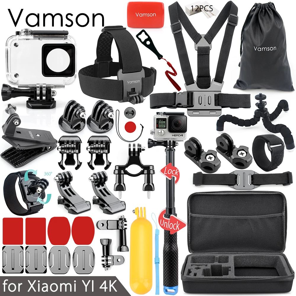 

Vamson Accessories for Xiaomi yi 4K Accessories Kit for xiaomi yi 1 for xiaom yi 2 Mount Dotted Texture Monopod VS92