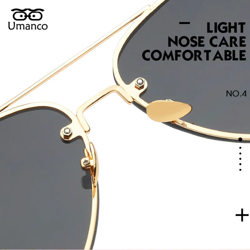 Umanco Стильные Солнцезащитные очки женские мужские винтажные Модные металлические солнцезащитные очки личность пилот, вождение очки зеркальные очки