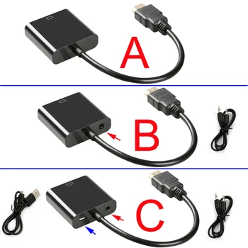 

10pcs/lot HDMI to VGA Adapter Converter Adapter 1080P Digital to Analog Video Audio For PC Laptop Tablet