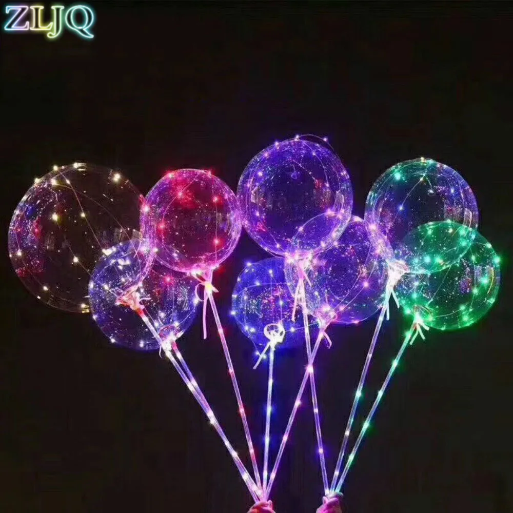 18 Inch Luminous Led Balloon 3M Air Balloon String Lights Transparent