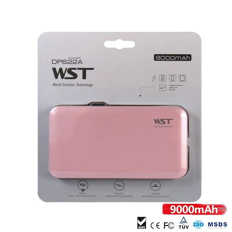 WST DP622A 9000 мАч Внешний аккумулятор литий полимерный для быстрой зарядки