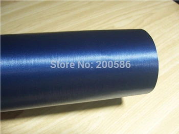 

Dark Blue Brushed Steel Vinyl Car Wrap Film Air Bubble Free Brushed Aluminum Metallic Foil Covering 1.52*30M/Roll