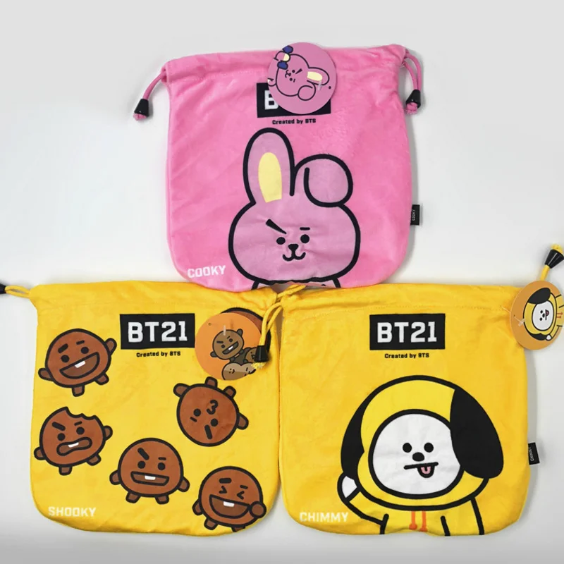 1 Pc new BTS Bangtan Boys Cartoon pattern Plush storage 