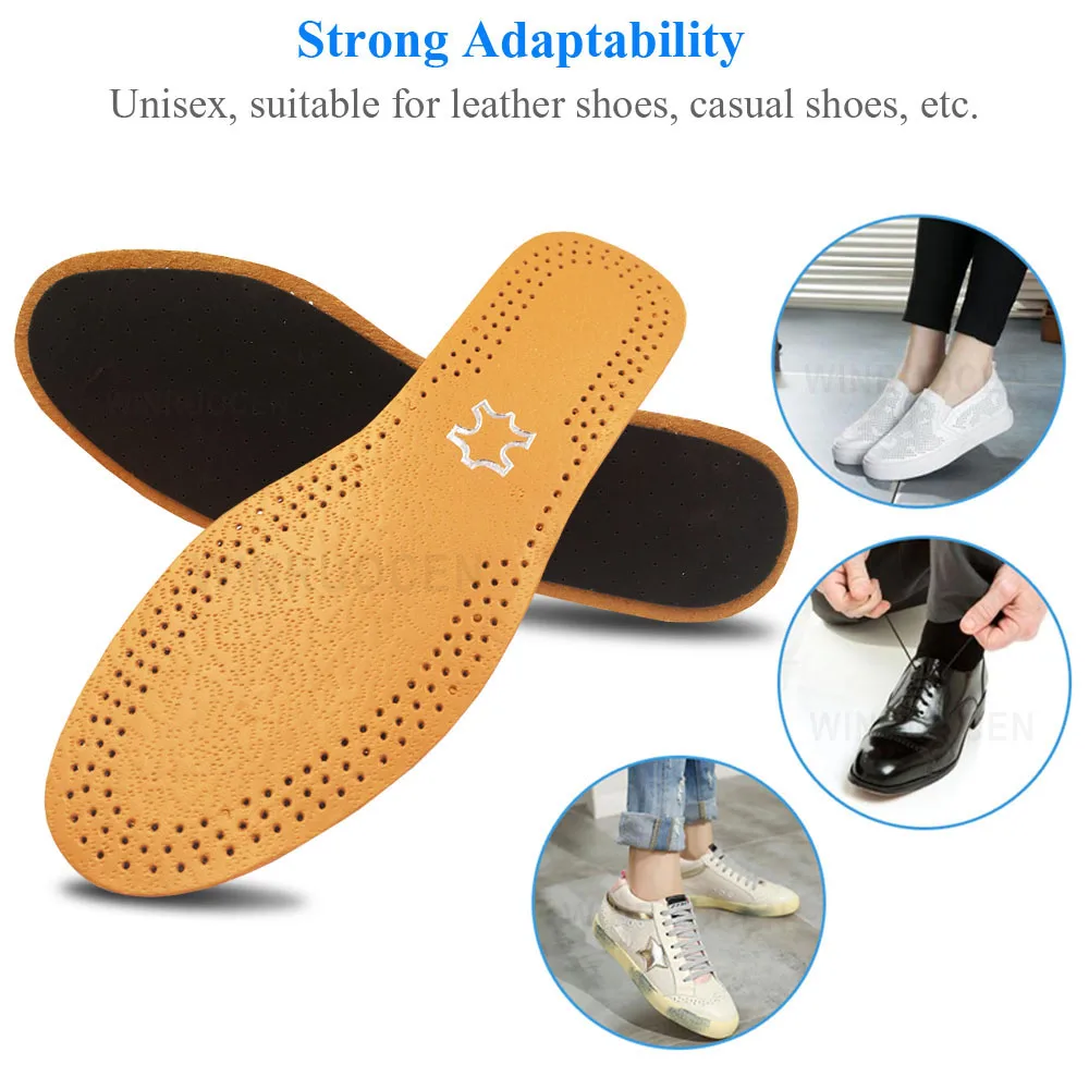 Ultra Thin Breathable Deodorant Leather Insoles Pigskin Instantly