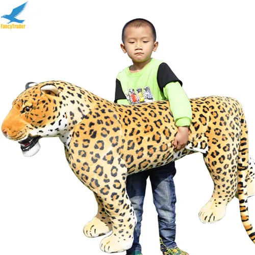 Fancytrader 43'' Giant Simulated Animal Leopard Plush Toy Large Simulation Panther House Decoration Great Gift for Kids 2 Models (2)