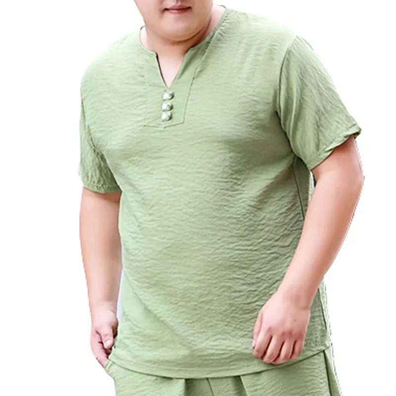 MFERLIER летние рубашки мужские 5XL 6XL 7XL 8XL 9XL 10XL бюст 155 см большие размеры хлопок льняные рубашки Большие размеры Мужские