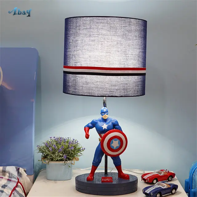 Online Shop Cartoon Captain America Shape Table Lamps Creative