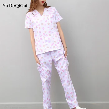 

IF new summer short-sleeved surgical clothing men and women doctors suits split brush suit multiple colour suit