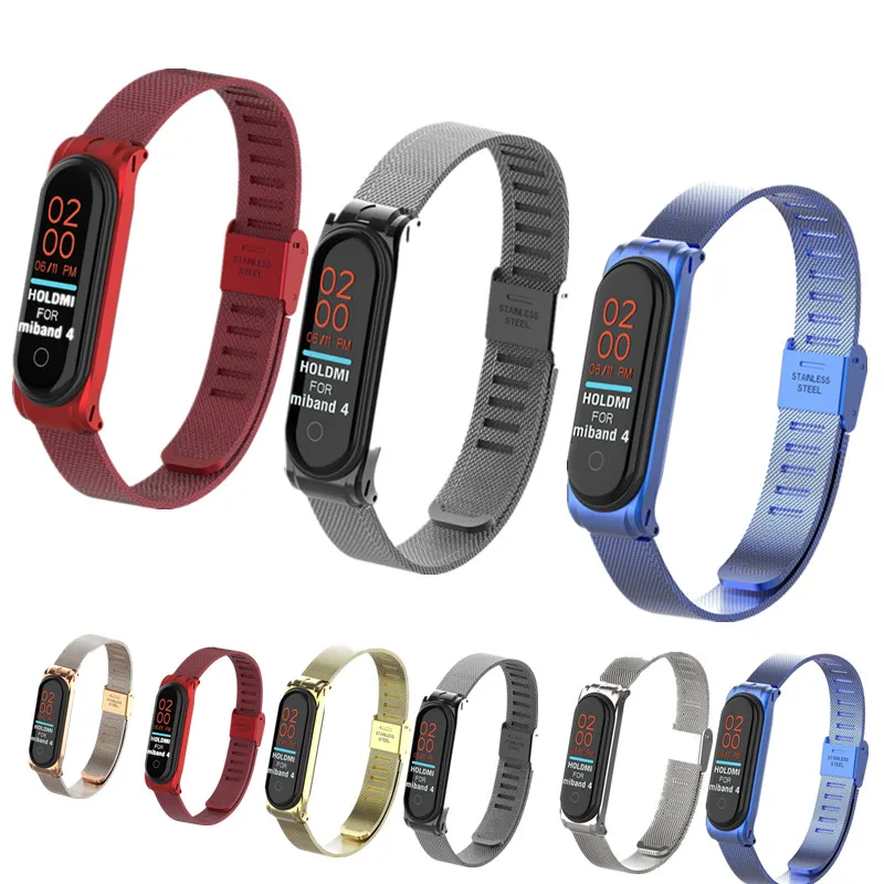 

Mi Band 4 Wrist Strap Metal Stainless Steel Strap Bracelet Miband 4 3 Wristbands Pulseira Miband4 3 Strap For Xiaomi Mi Band 3 4