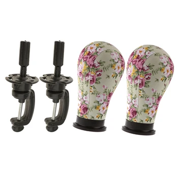 

Mannequin Model Cork Head Canvas Cover Wig Making Hat Display Stand Rack Manikin Wigs Holder + Desk Clamp
