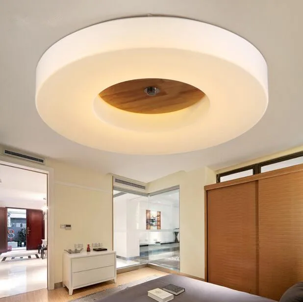

Northern Europe LED Living Room Ceiling Lamp Simple Circular Solid Wood Acrylic Bedroom Balcony Aisle Ceiling Lamp Free Shipping