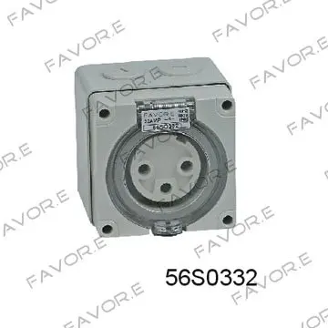 

*32A single/three phase 3 round pin waterproof socket IP66 56SO332