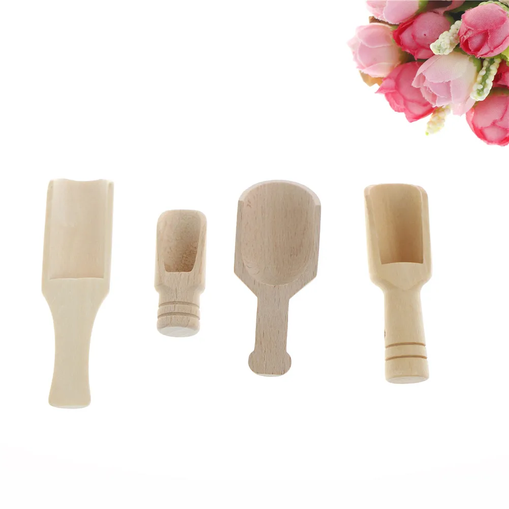 

High Quality 1pc Wooden Scooper Laundry Detergent Candy Dishes Bath Salt Scooping