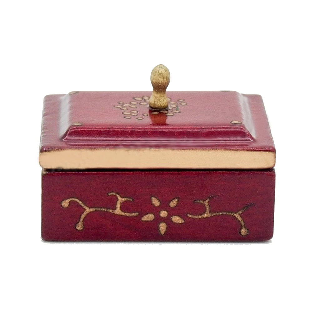 Новинка 1:12 миниатюрная винтажная швейная коробка с крышкой Winered Dollhouse украшения Аксессуары