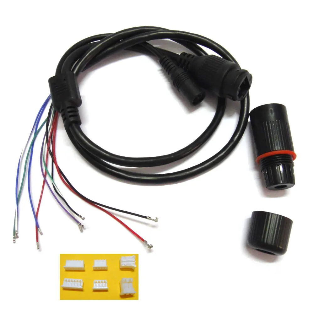 Weatherpoof CCTV IP Сетевая камера PCB модуль видео кабель питания RJ45 гнездовые и DC разъемы