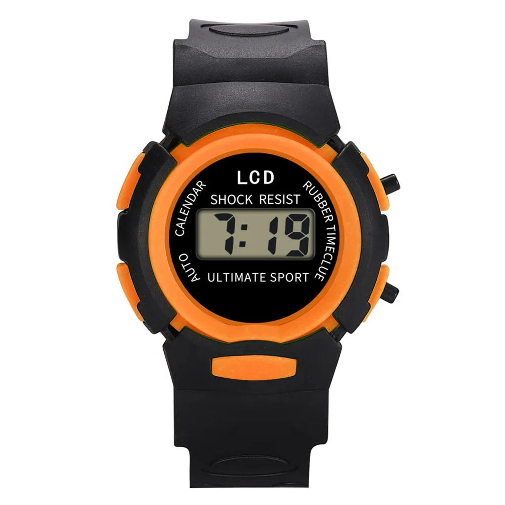 Модные мужские и женские повседневные спортивные часы светодиодный Электронные Водонепроницаемые Цифровые силиконовые наручные часы ярких цветов для детей#06 - Цвет: Orange