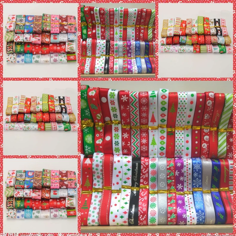 5/10/20Y merry christmas pattern Mixed Size/Style Grosgrain And Satin Ribbon Randomly 9MM 16MM 22/25MM | Дом и сад