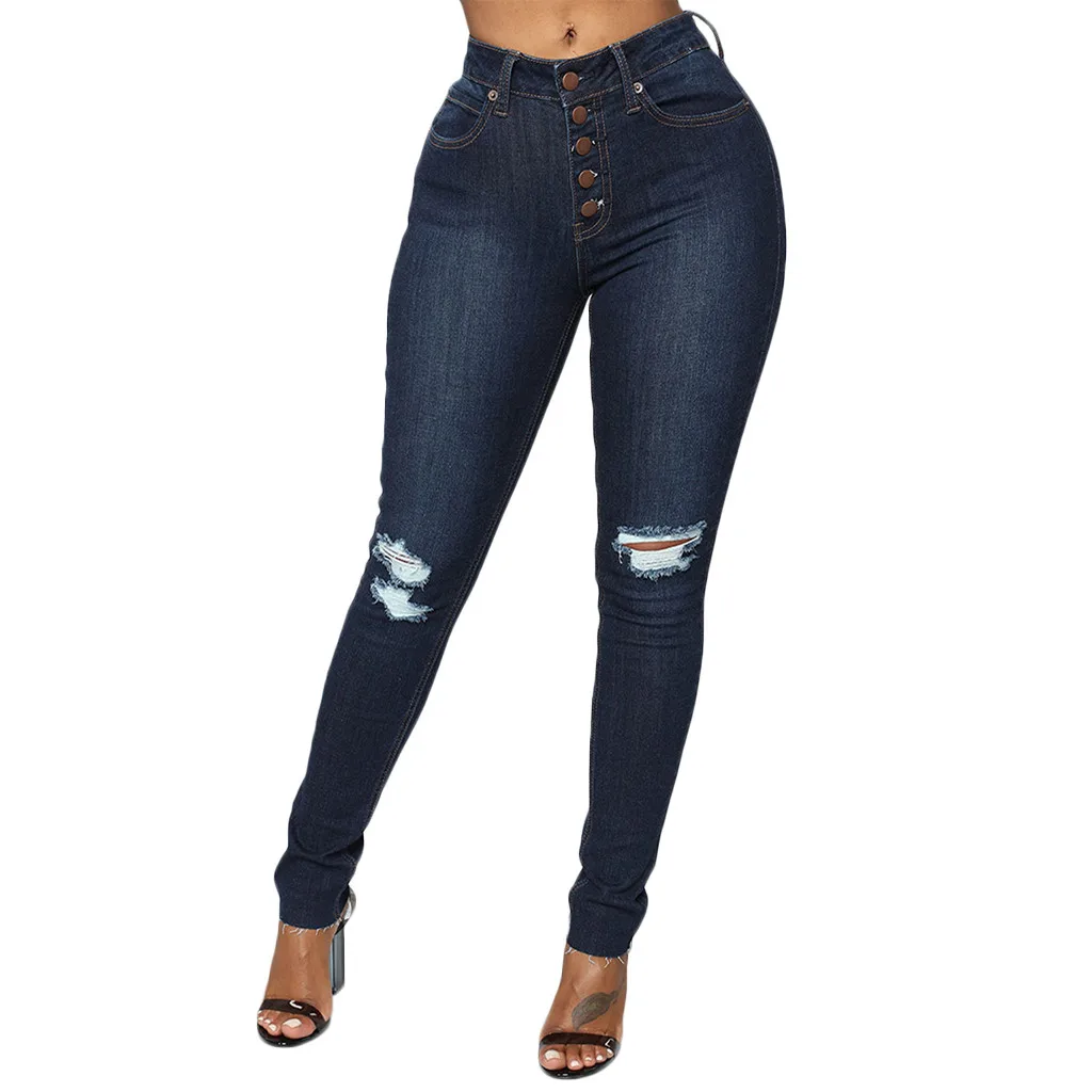 

CHAMSGEND Women Sexy Jeans Summer Casual Denim Single Breasted Zipper Fly Hole Straight Pencil Jeans Cotton Skinny Pants Fe26