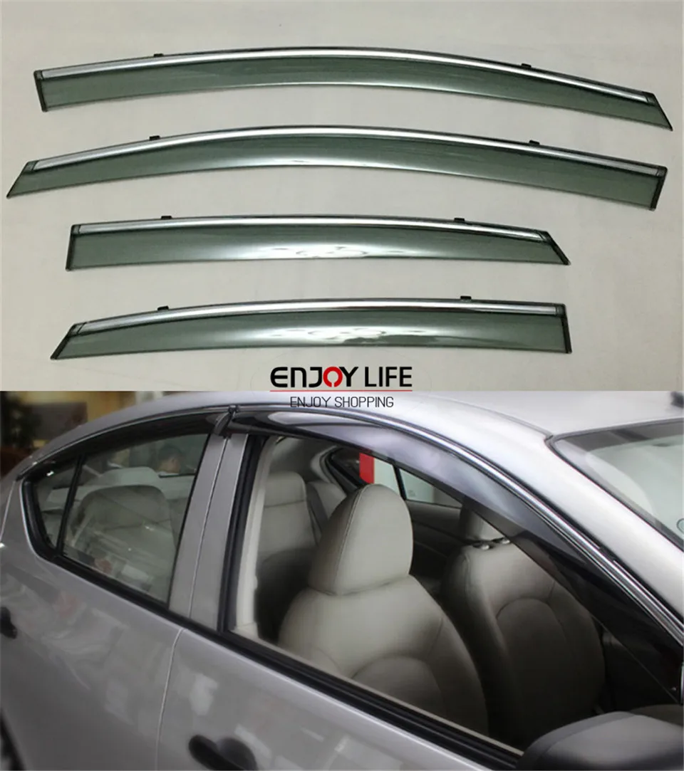 

4pcs/set Smoke Sun Rain Visor Vent Window Deflector Shield Guard Shade For Nissan Sentra SYLPHY 2013- 2016