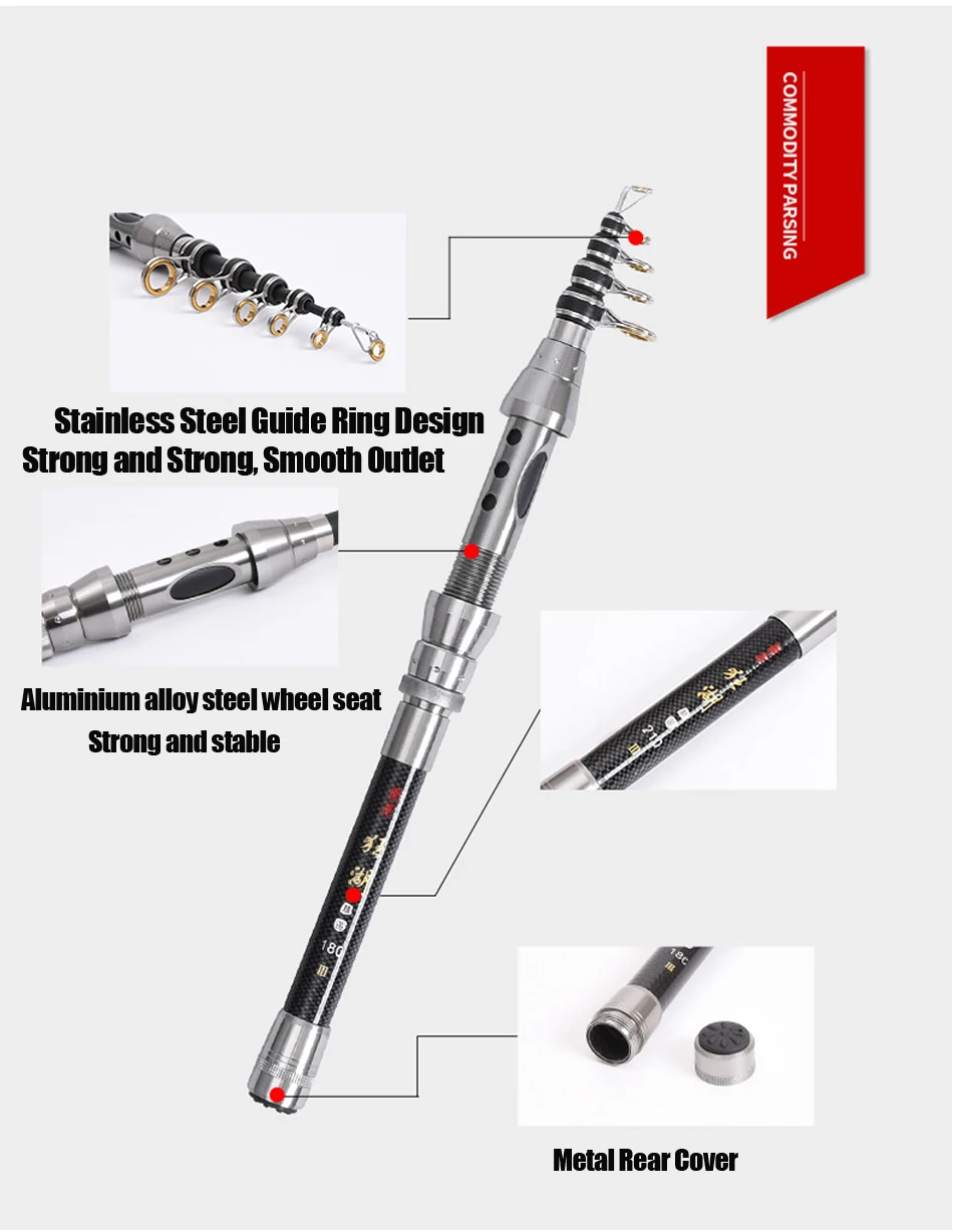 Спиннинговая Рыболовная катушка, Портативный Телескопический ультра-светильник, стальная удочка для ловли карпа, ручная удочка, рыболовные снасти, Аксессуары для рыбалки