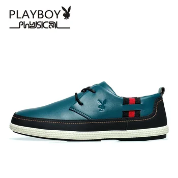 

PLAYBOY New Men PU Leather Shoes Autumn Casual Shoes Men Footwear Non-slip Rubber Driving Shoes Outdoor Flats