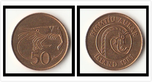 Iceland 50 Aurar Coin EU 100% настоящие и оригинальные европейские монеты для личной