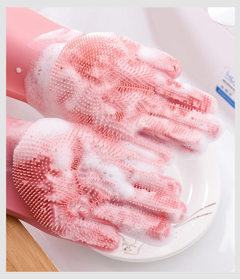 Silicone Dishwashing gloves Scrubber PBA Free