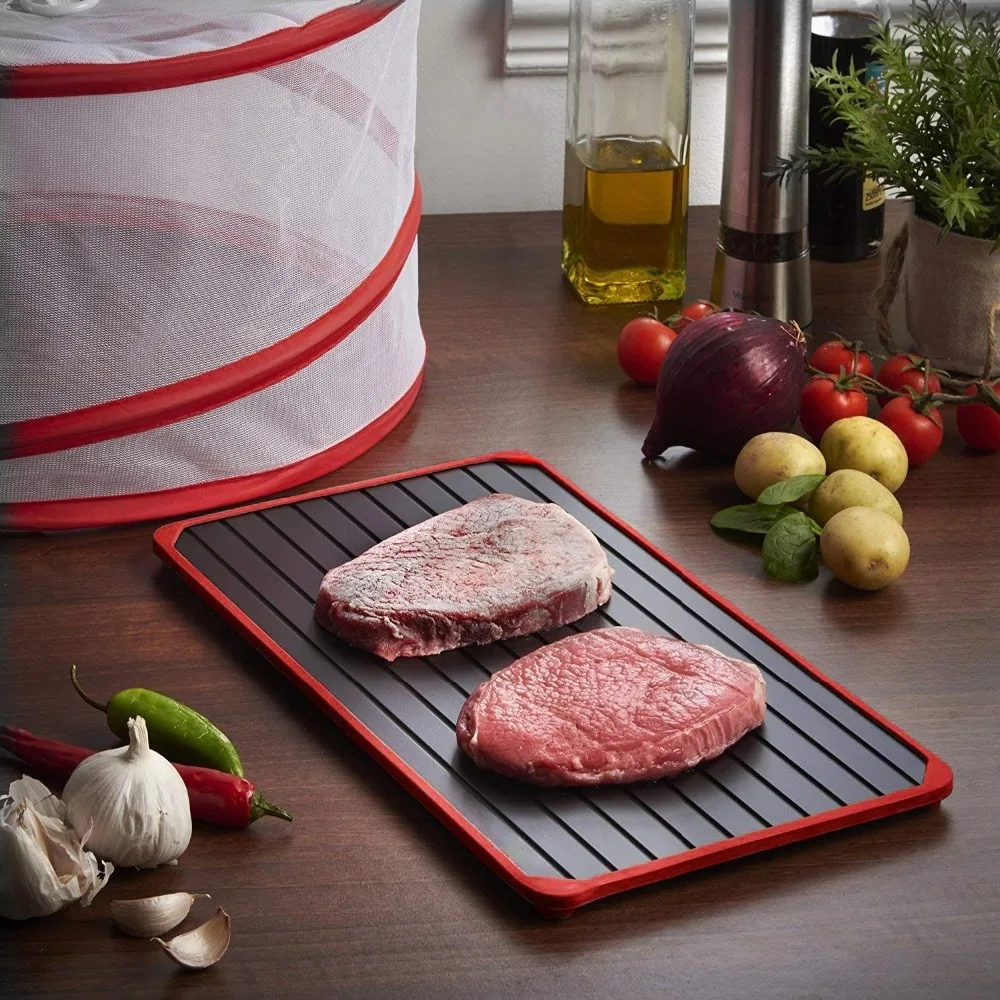 MagicThawing plate Defrost Tray Metal Plate Defrosting Tray Safe Fast Thawing Frozen Meat Fish Sea Food Kitchen Cook Gadget Tool MagicThawing plate Defrost Tray Metal Plate Defrosting Tray Safe Fast Thawing Frozen Meat Fish Sea Food Kitchen Cook Gadget Tool