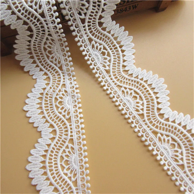 Lace Trim  White Crochet Embroidery Wedding Trim 8.26" width 2 yards 