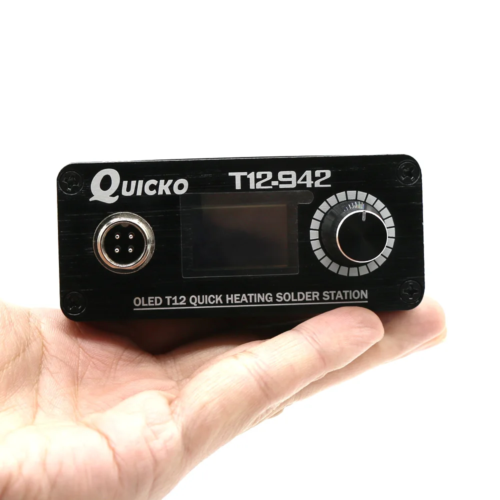 Quicko T12-942 мини OLED цифровая паяльная станция T12-907 ручкой с T12-ILS JL02 BL BC1 KU наконечники для железа сварочный инструмент