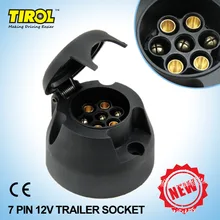 TIROL 7 Pin Trailer Socket Black frosted materials 7Pole Trailer Socket 12V Towbar Towing Socket N Type T22779a Free Shipping