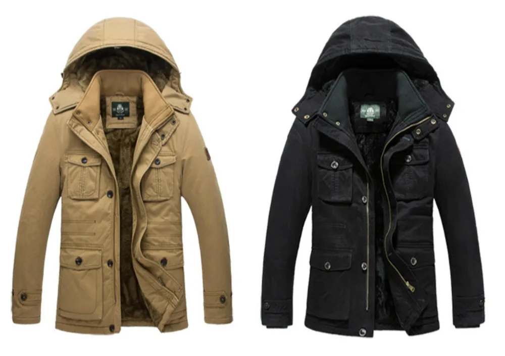 Зимняя куртка для мужчин среднего возраста плюс толстое теплое пальто куртка уличная ветровка мужская повседневная куртка с капюшоном Размер 6XL 7XL 8XL