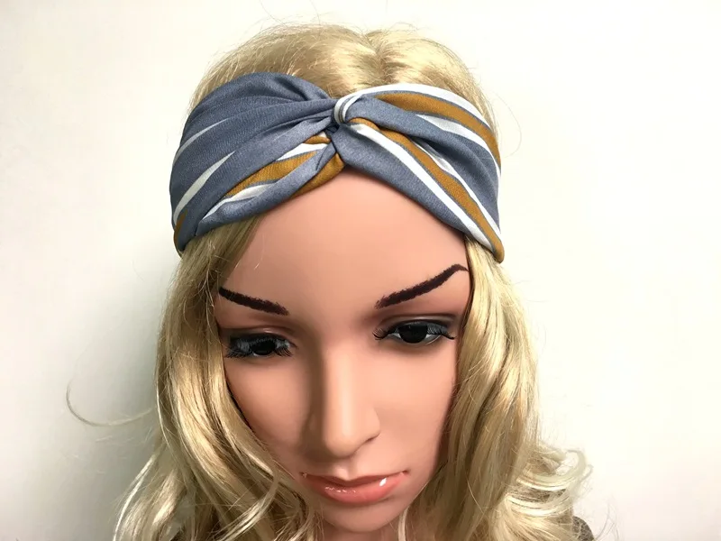 2016 moda cruz fita de impressão senhoras Headband do Headbands nó headwrap turbante headband do cabelo acessórios mulheres reta