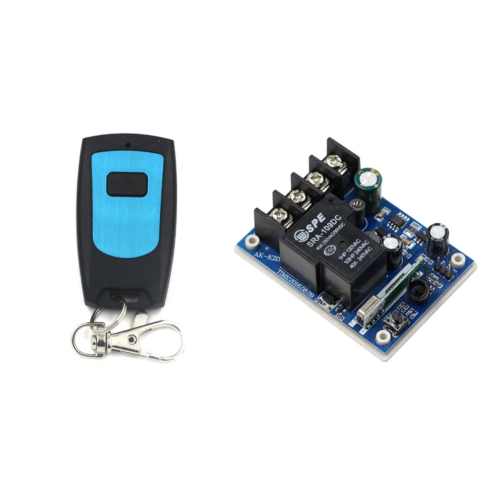 

DC 12-48V Wireless Remote Control Switch 1CH 40A Relay Receiver + Waterproof Transmitter Remote Controller 315Mhz or 433Mhz