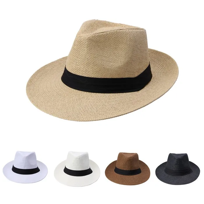 7 цветов! Новая мода для мужчин/женщин соломенная летняя Солнцезащитная Пляжная Шляпа Fedora