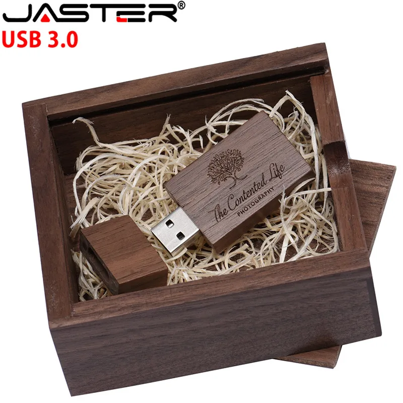 USB 3 0 (более 1 шт. бесплатный логотип) Деревянный usb + коробка флеш накопитель карта