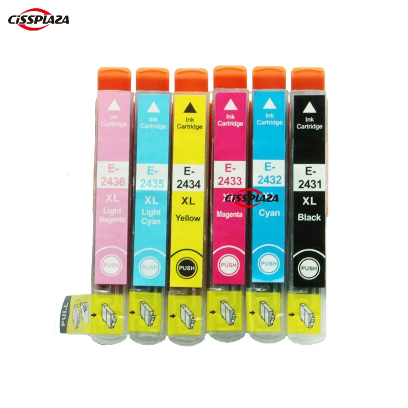 

CISSPLAZA Set 24XL ink cartridge compatible For Epson XP55 XP750 XP760 XP850 XP860 XP950 XP960 inkjet cartridges T2431