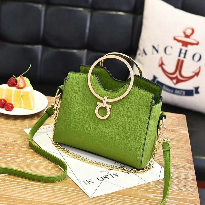 PU Leather Women Casual Handbag Female Holiday Messenger Bag Lady Exquisite Crossbody Mini Fashion Metal Ring Handle Bag SS7087 (3)