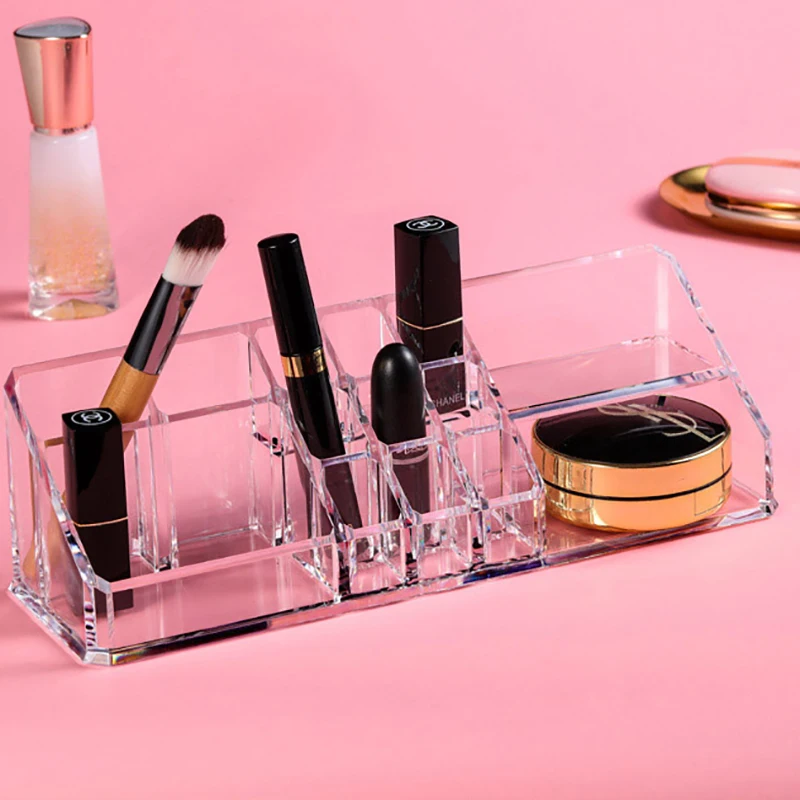 Dust-proof Multi-grid Cosmetic Storage Box Acrylic Desktop Eyebrow Brush Nail Jewelry Lipstick Makeup Mask Drawer Organizer