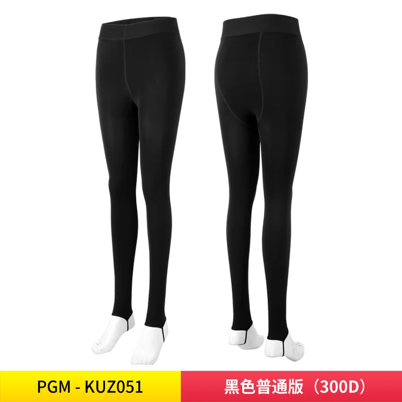 PGM гольф одежда женские брюки леггинсы утолщение плюс бархатная теплая одежда женские зимние брюки высокая талия шаговый ноги надувной - Цвет: Black -300D
