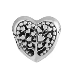 Подходит для Pandora Charms браслеты Flourishing бусины в виде сердца 100% 925 пробы-серебро-ювелирные изделия Бесплатная доставка