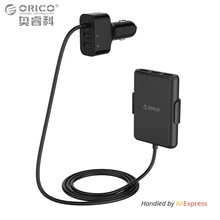 ORICO 5 Ports QC3.0 USB Car Charger Universal USB Fast Adapter 52W for MPV Car Mobile Phones Tablet PC 12V/24V Available Black