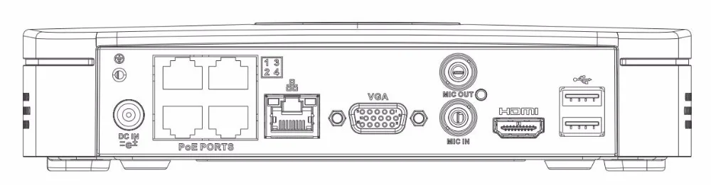 Dahua NVR4108-8P-4KS2 мини видео регистраторы 8CH Smart 1U 8PoE порты и разъёмы 4 К к H.265 до 8MP разрешение Max 80 Мбит/с